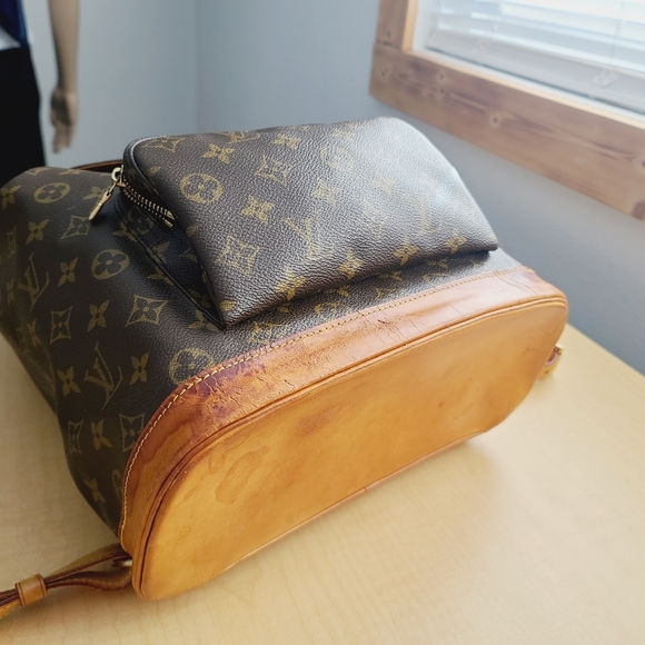 LOUIS VUITTON Montsouris Gm Brown Monogram Coated Canvas Backpack - Picture 13 of 15